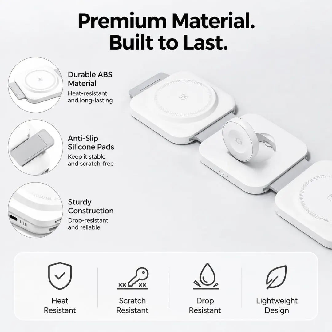 Foldable wireless charger stand angle view